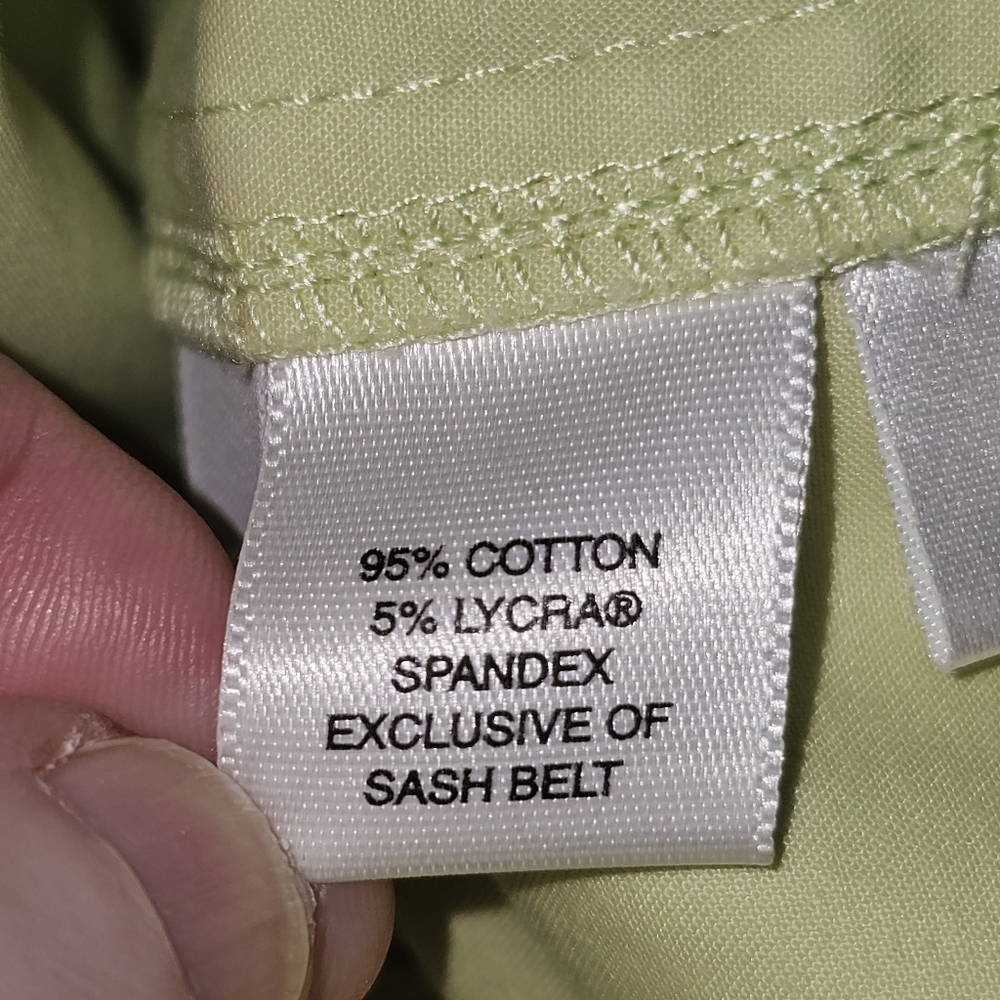 Ann Taylor LOFT Vibrant Lemon Lime Relaxed Fit Casual Capri Pants In 2P - Picture 4 of 6